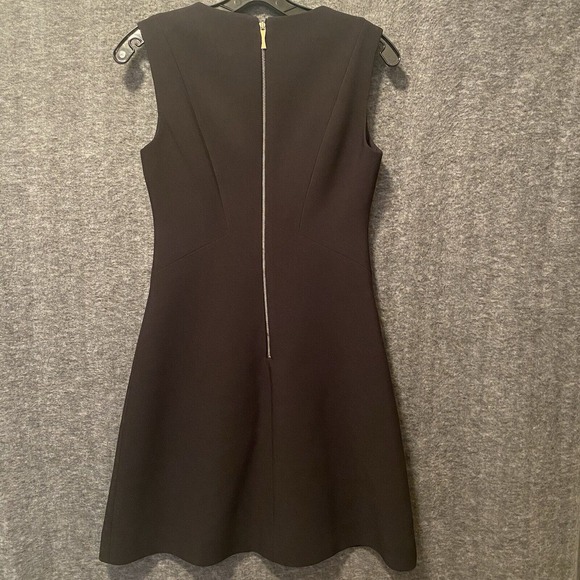 Kate Spade Dress Womens 2 Black Cocktail Sleeveless‎ Sheath Gold Zip Back Career - Picture 4 of 9